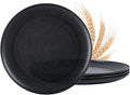 MISS BIG Wheat Straw Plates Set of 4, 10 Inch Black Dinner Plates, BPA Free | by MISSBIG