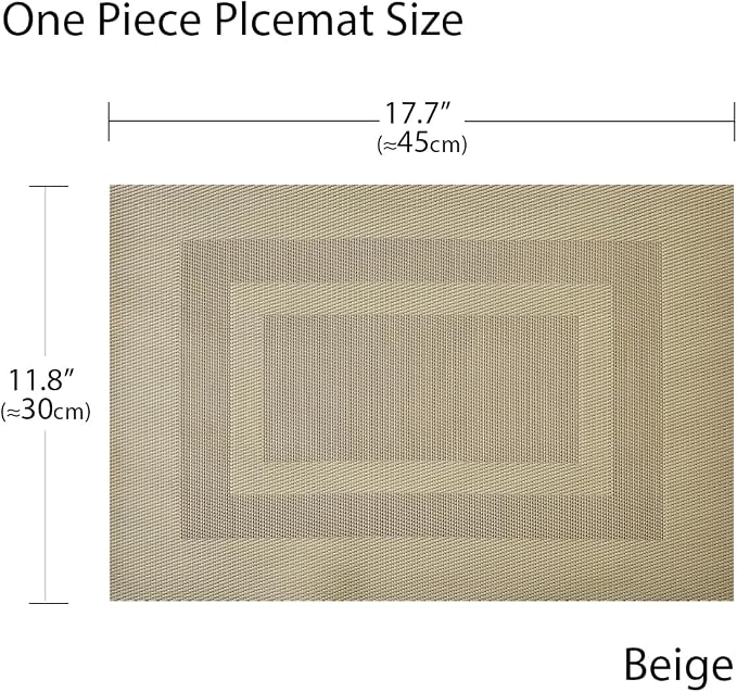 PIGCHCY Placemats Set of 12 Washable Durable Place Mats Vinyl Heat Resistant - Image 2