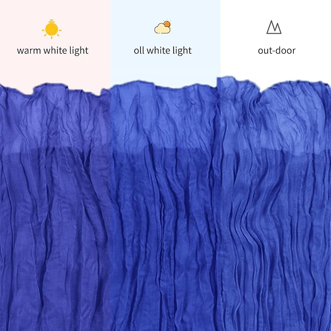 3 Pack Royal Blue Cheesecloth Table Runner, 17 x 108 inch, Semi Sheer Boho - Image 7