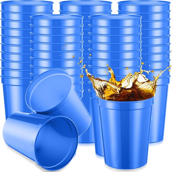 Yungyan 100 Pack 16 oz Stadium Cups Reusable Plastic Cups Blank Drink Stadium by Yungyan