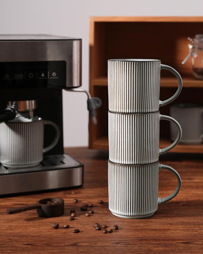 famiware Coffee Mug Set for 4, Star 12 oz Catering Mugs Cup Set - Image 7