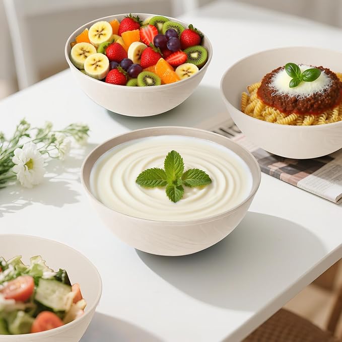 Unbreakable Wheat Straw Kitchen Cereal Bowl 40 OZ, Microwave & Dishwasher Safe - Image 3