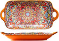 Serving Tray with Handles Rectangular Serving Platter Ceramic Extra Large by Unknown