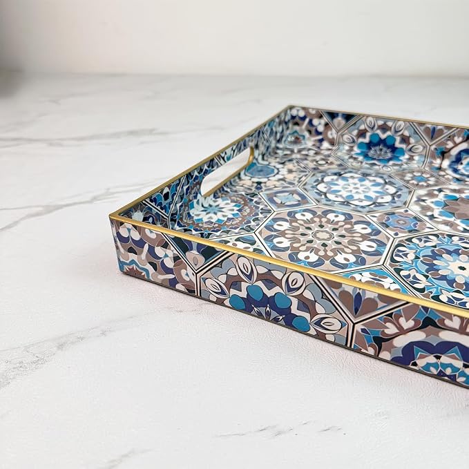 Boho Coffee Table Tray, Decorative Serving Tray - Image 4