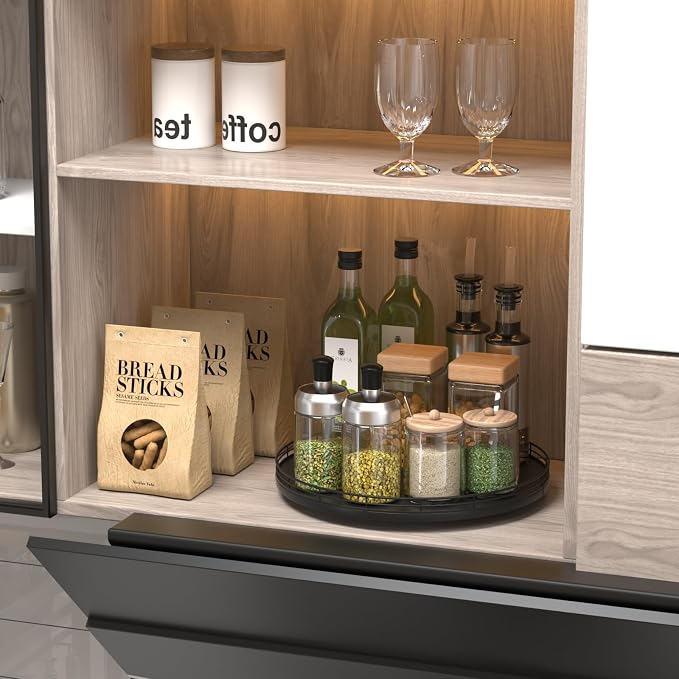 Oroyutor 13-Inch Oak Lazy Susan Spice Organizer, toiletries and decor on - Image 7