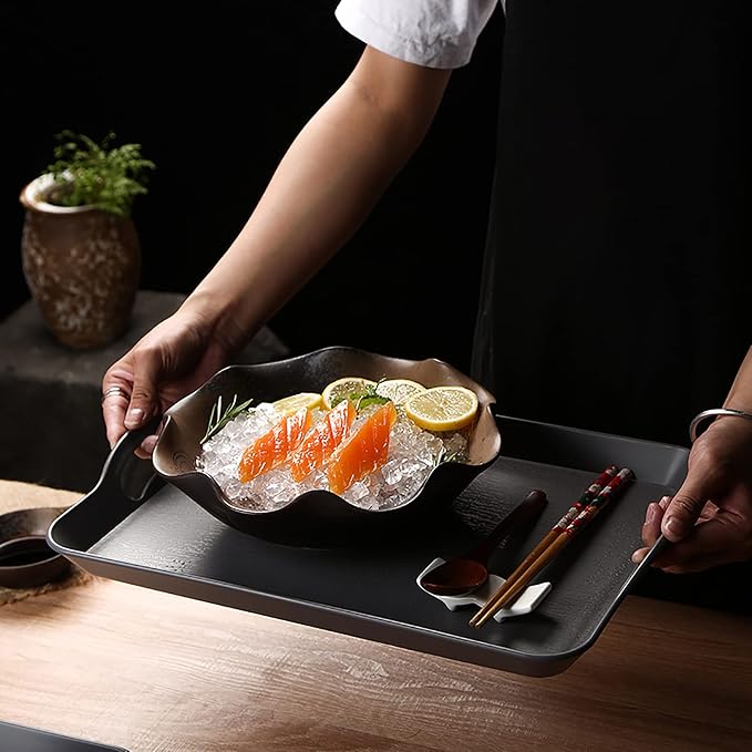 Cedilis 3 Pack Black Serving Trays - Image 5