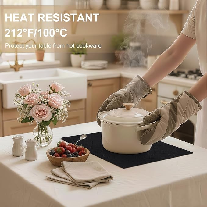 Faux Leather Heat Resistant Placemats 8 Packs, Waterproof Wipeable Dining PU - Image 3