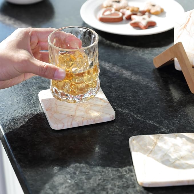 Marble Coasters Set of 5, Square Coasters - Image 9