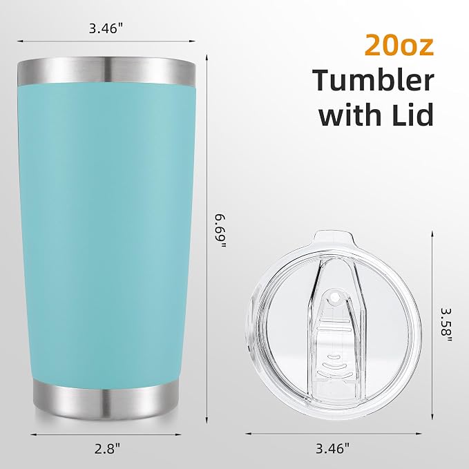 20oz Tumbler Bulk with Lid Stainless Steel Tumblers, 12 Pack | Leak Proof Lid - Image 5