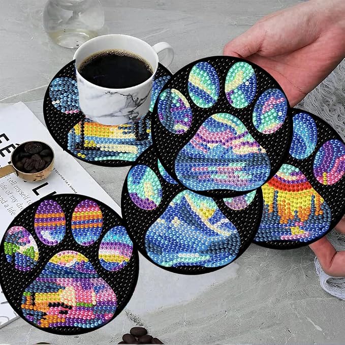 ijbnhd 8 Pcs Aurora Diamond Art Coasters Kits - Image 4
