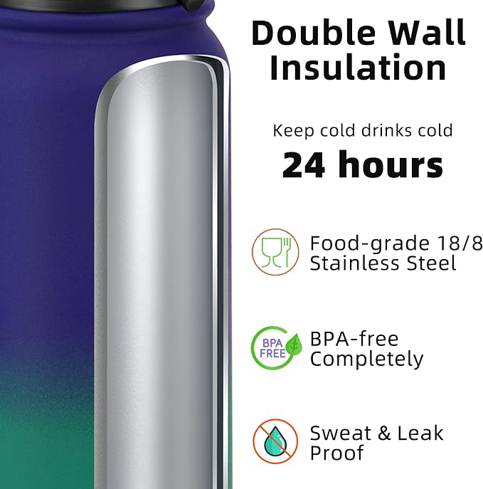 Fanhaw 20 oz Insulated Stainless Steel Water Bottle - Image 3