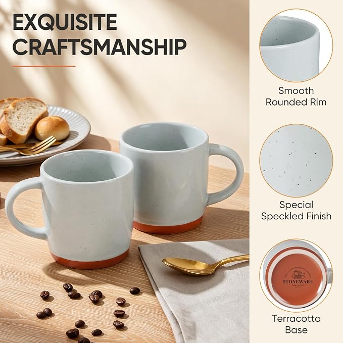 E-far Ceramic Coffee Mug Set of 6, 12oz Stoneware Coffee Cup - Image 3