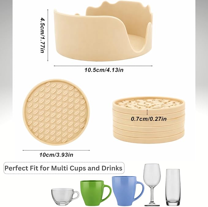 Soft, Shockproof & Safe – Unique 3‑Style Silicone Rubber Coasters Set - Image 3