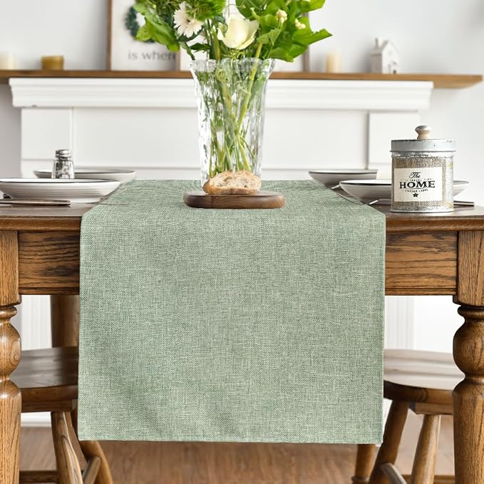 Artoid Mode Sage Green Table Runner, Seasonal Spring Summer Washable Kitchen - Image 7