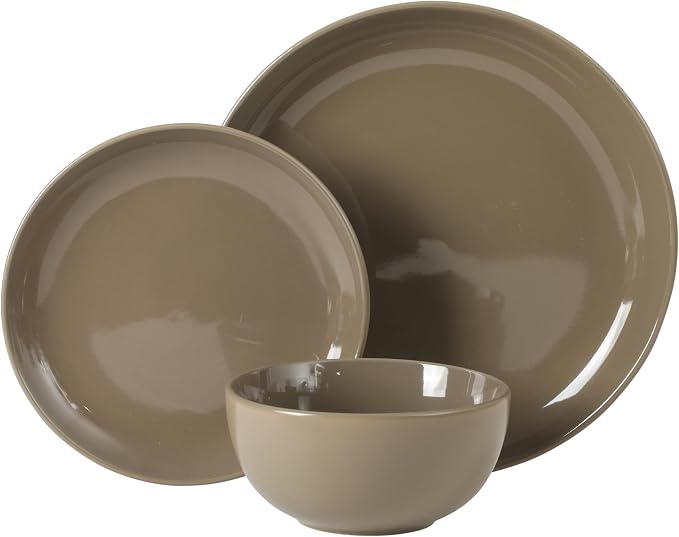 Gibson Home Rockaway 12 Piece Plates and Bowls Matte Outside/Shiny Inside Glaze - Image 5
