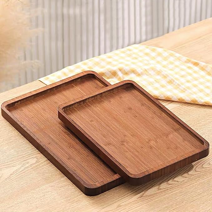 XZHXFX Bamboo Serving Tray, | Food Tray - Image 4