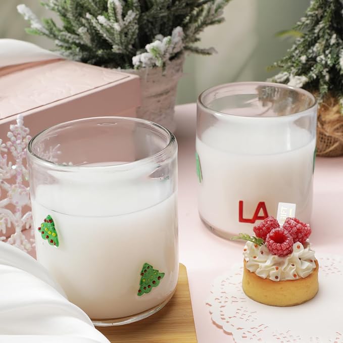 SiliFine 2 PCS Fa La Icon Juice Glasses - 14oz Christmas Tree Stemless Wine - Image 5