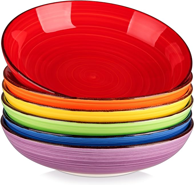 vancasso Bonita Pasta Bowls Set of 6, 50oz Large Salad Bowls by vancasso