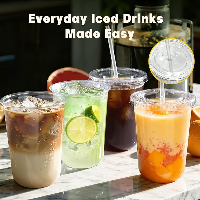 100 Pack 16 oz Round Bottom Plastic Cups - Image 4