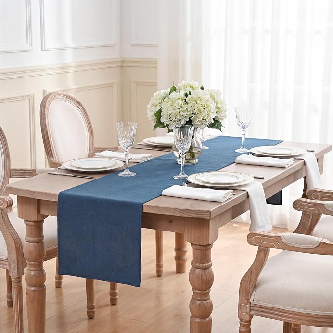 Artoid Mode Navy Blue Table Runner, Seasonal Summer Fall Washable Kitchen - Image 5