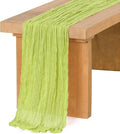 Ling's Moment Light Green Gauze Cheesecloth Table Runner, 14FT | Sage Green by LingsMoment