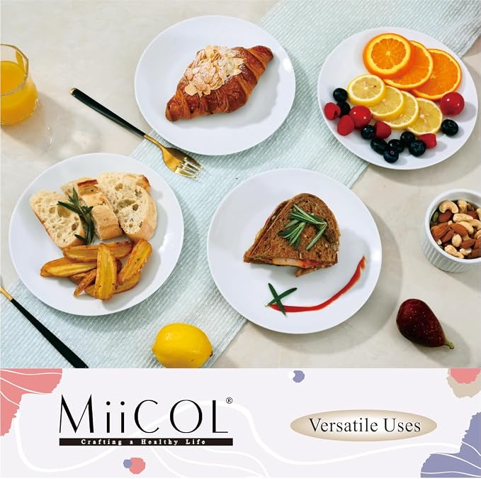 Miicol Ceramic Appetizer Plates Set of 6, Small Dinner Plates, Modern Round - Image 8