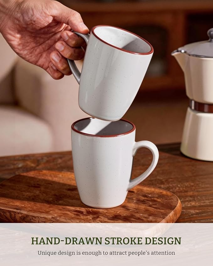famiware Venus Coffee Mugs Set of 6, 13 oz Ceramic Stoneware Mug Cup Set | - Image 3