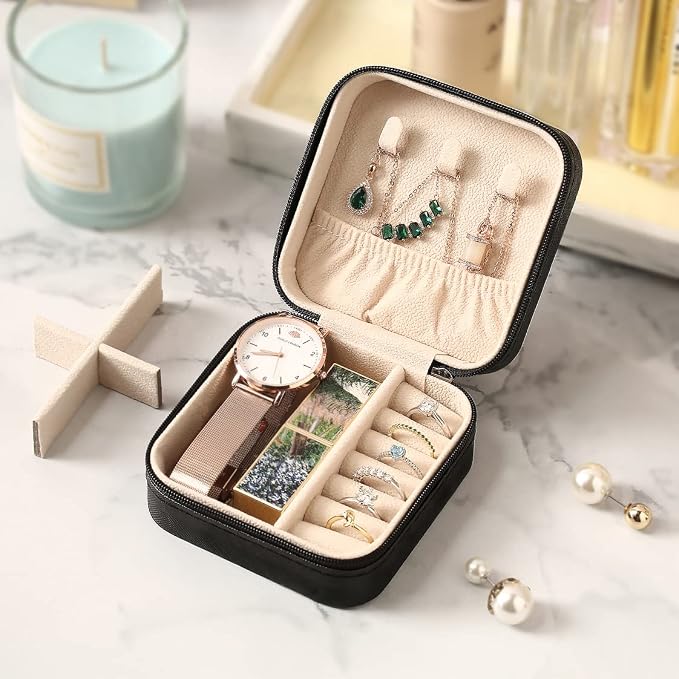 ZPROW Travel Jewelry Case, Mini Portable Jewelry Travel Boxes, Small Jewelry - Image 4