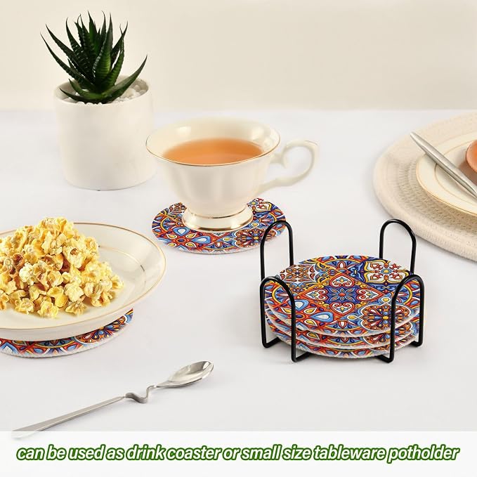 YETTASBIN Mexican Talavera 6 Pcs Drink Coasters - Image 6