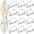 KPOSIYA Napkin Rings Set of 48, Metal Silver Napkin Rings Bulk by KPOSIYA