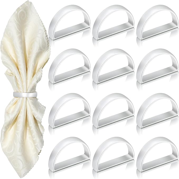 KPOSIYA Napkin Rings Set of 36, Metal Silver Napkin Rings Bulk by KPOSIYA