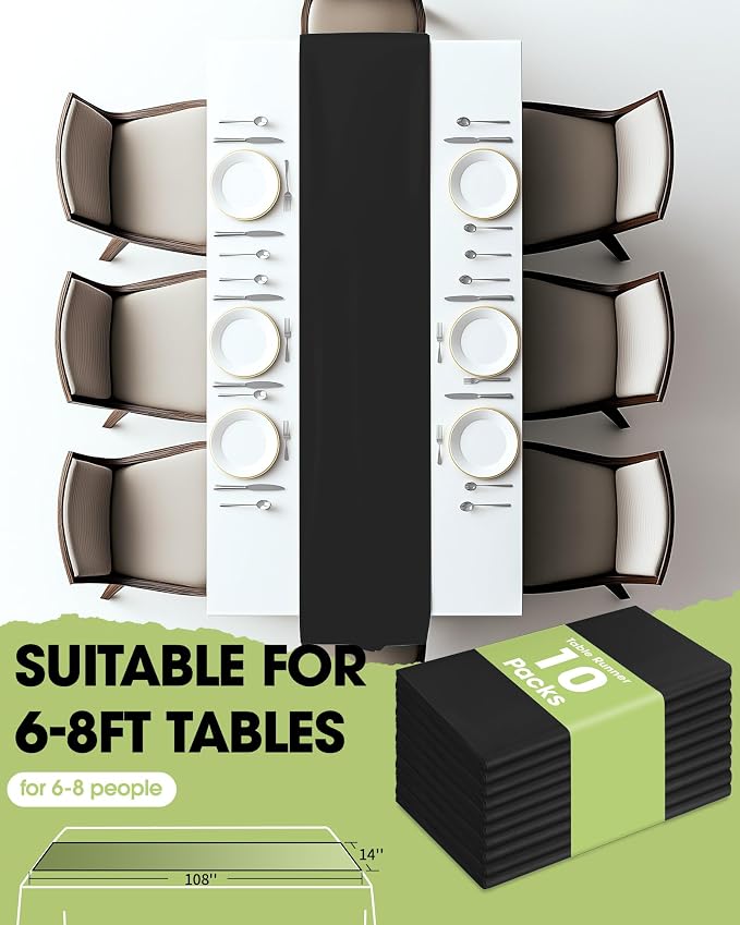 Pureegg Black Plastic Table Runners - Image 5