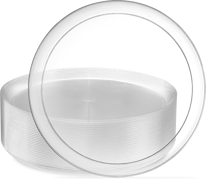 PLASTICPRO Plastic Party Plates Edge Collection Premium heavyweight Elegant by PLASTICPRO