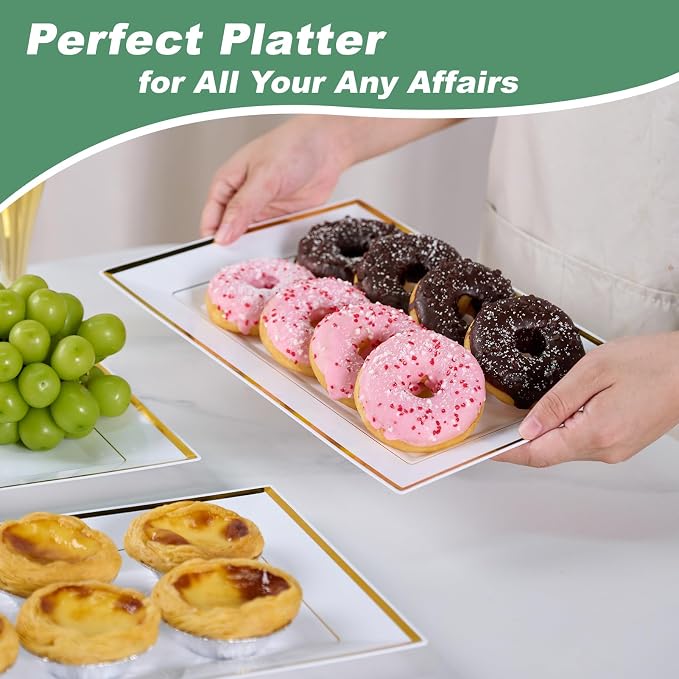 FOCUSLINE 8 PCS Plastic Serving Trays - Image 5