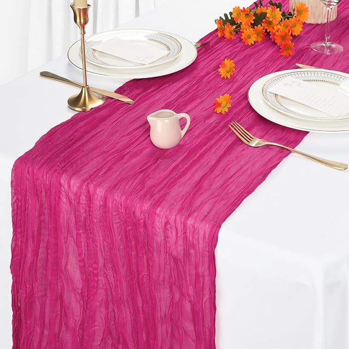6 Pack Hot Pink Table Runner Cheesecloth 10Ft Gauze Cheese Cloth Table Runner - Image 4