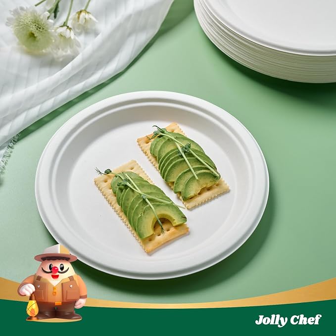 Compostable Heavy Duty Plates   Eco-Friendly Disposable White - Image 4