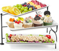 Lifewit 3 Tier Serving Tray, 36 x 17 cm/14 x 6.5" White Plastic Tiered Food by Lifewit