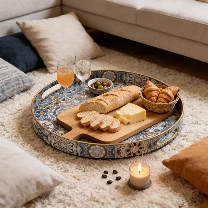 Round Serving Tray with Handles - Image 4