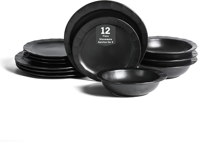 Stone Lain Oasis 12-Piece Dinnerware Set Stoneware, Dishwasher and Microwave by Unknown
