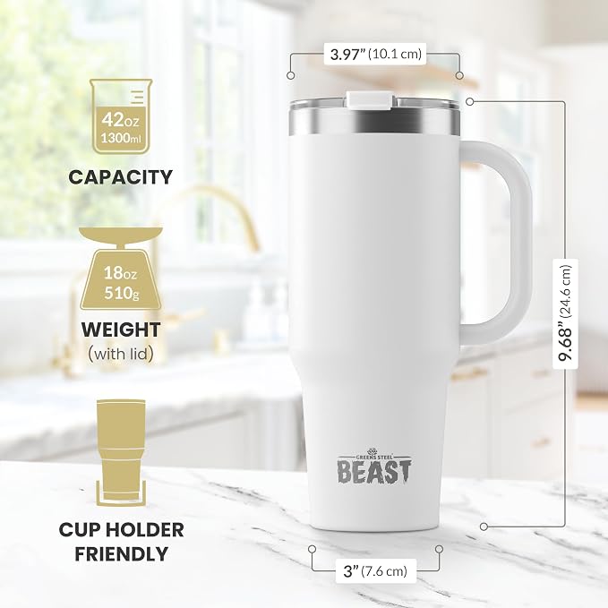 Beast 42 oz Tumbler with Handle Stainless Steel Vacuum Insulated Coffee Ice Cup - Image 6