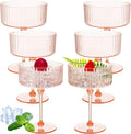 Jingmore 6 Pcs Ribbed Martini Glasses 10 oz Disposable Plastic Vintage Ribbed by Jingmore