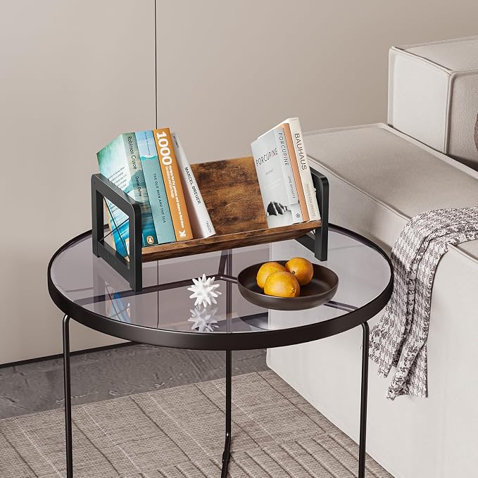 ELITEROO Desktop Bookshelf Organizer, Wood Slanted Desk Bookshelf, Small - Image 9