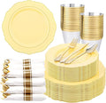 350PCS Yellow Plates by Liacere