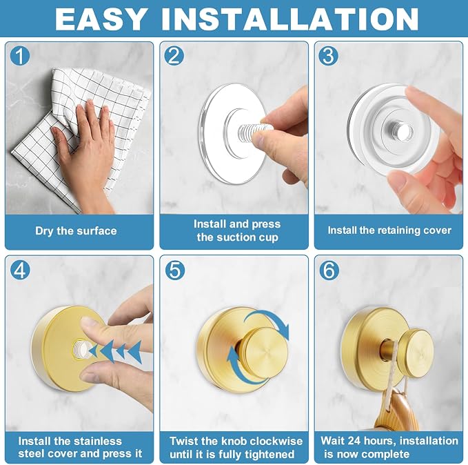 Vacuum Suction Cup Hooks for Shower, Shower Hooks for Inside Shower Glass Window - Image 5