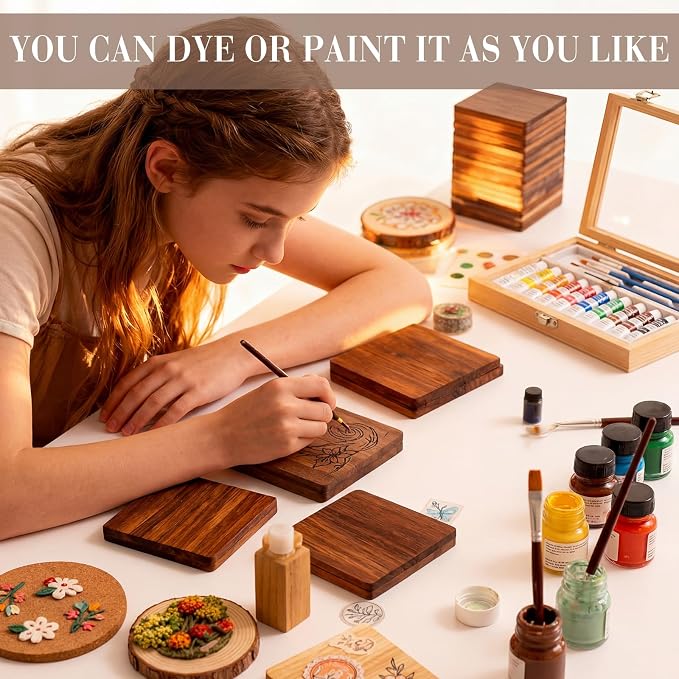 150 Pcs Unfinished Wood Coasters - Image 5