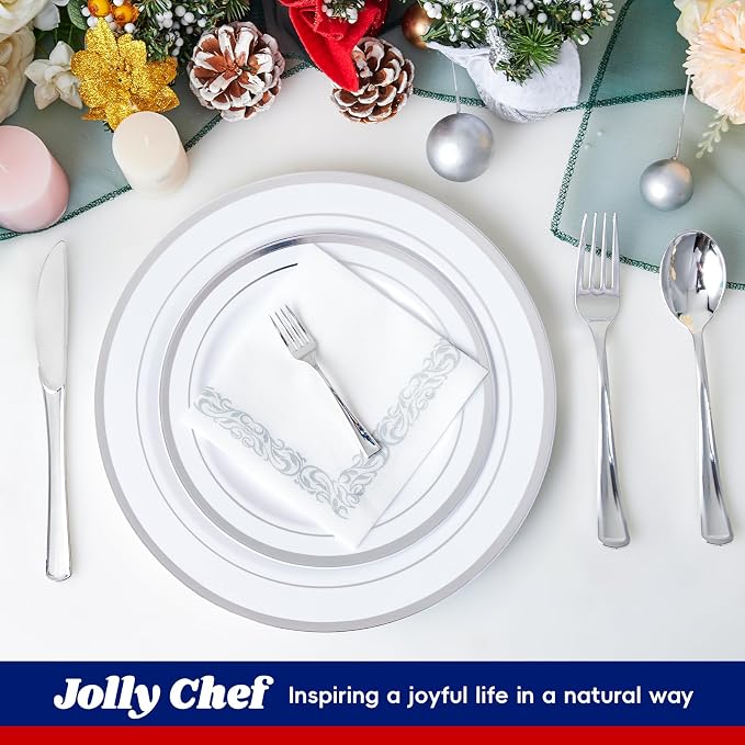 25 Guests Plastic Plates Set - Image 2
