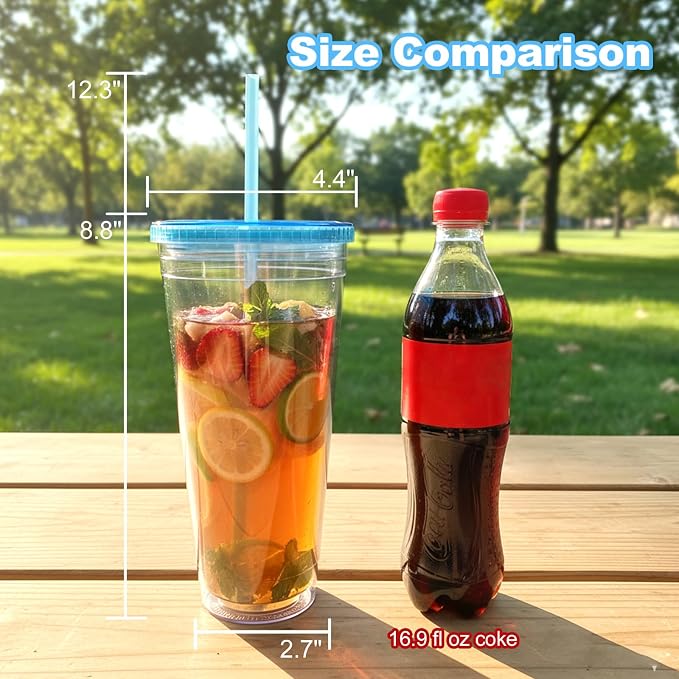 Zukro Clear Double Wall Plastic Tumbler - Image 5