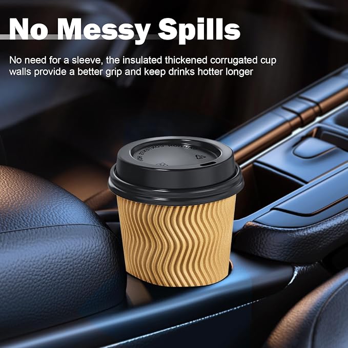 SIUQ 12 oz Coffee Cups-90 Pack Disposable Coffee Cups - Image 6