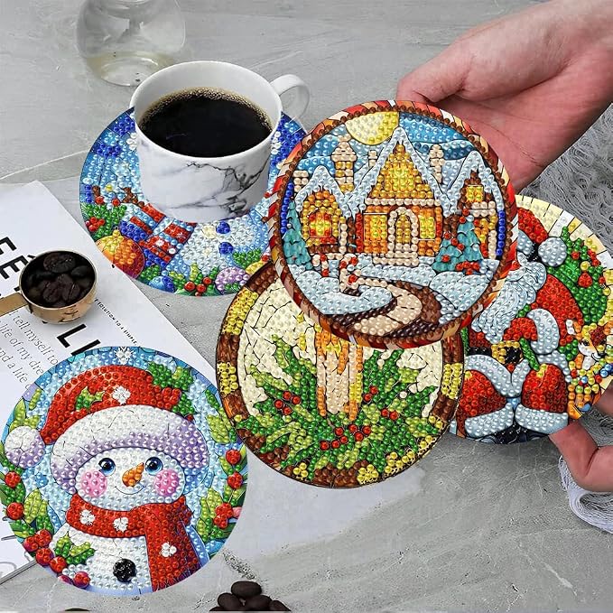 ijbnhd Christmas Diamond Art Coasters, 4x4 inch | DIY Kits - Image 4
