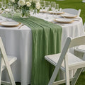 3 Pack Sage Green 10FT Cheesecloth Table Runners –120 Inch Rustic Gauze Bulk Set by HQ-SITE